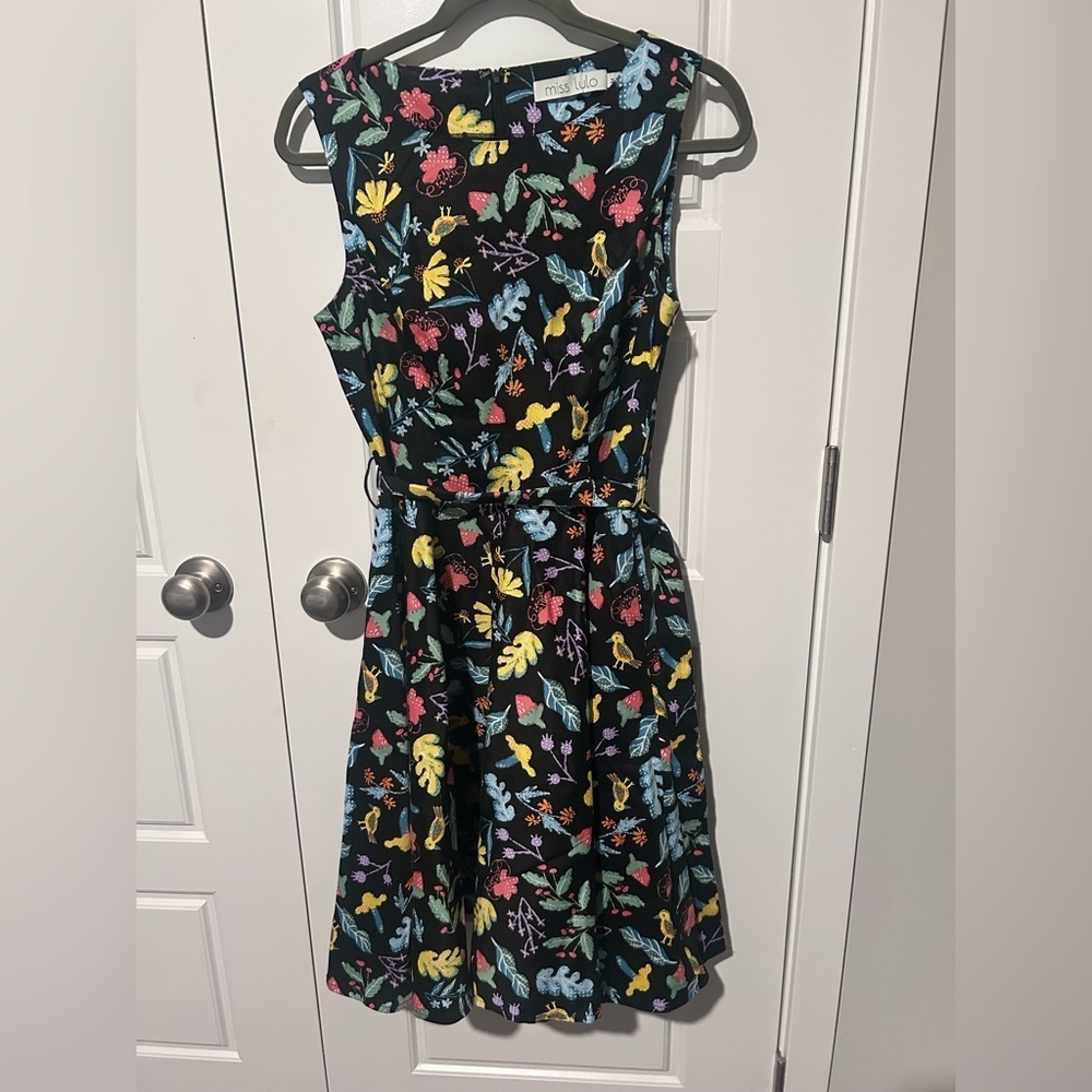 Miss Lulo Floral Print Dress Medium